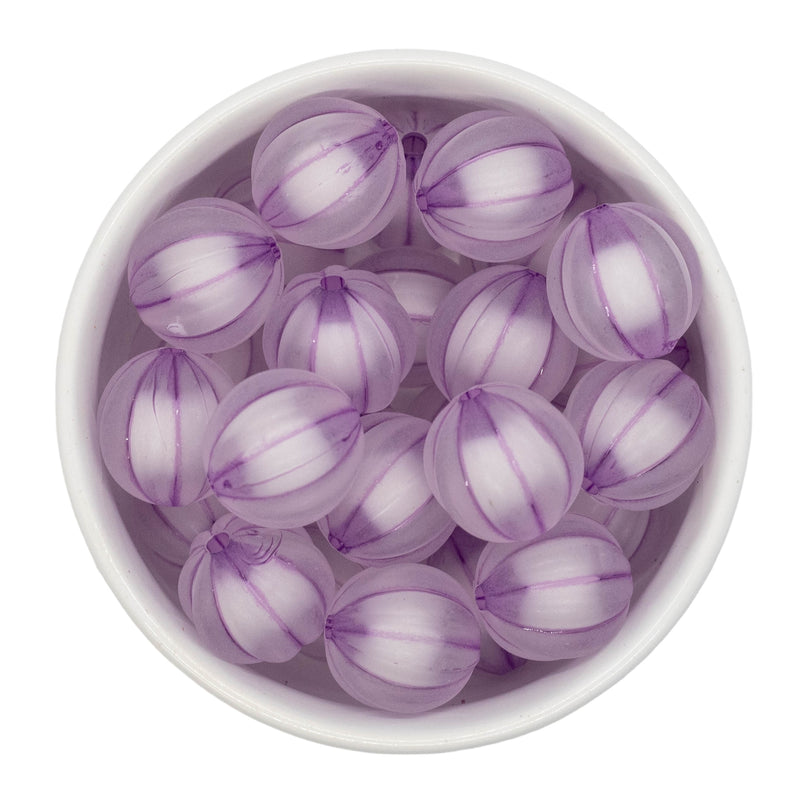 Lilac Frosted Pumpkin Beads 20mm (Package of 10)