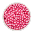 Ballet Pink Translucent Pumpkin w/White Core Beads 8mm (Package of Approx. 50 Beads)