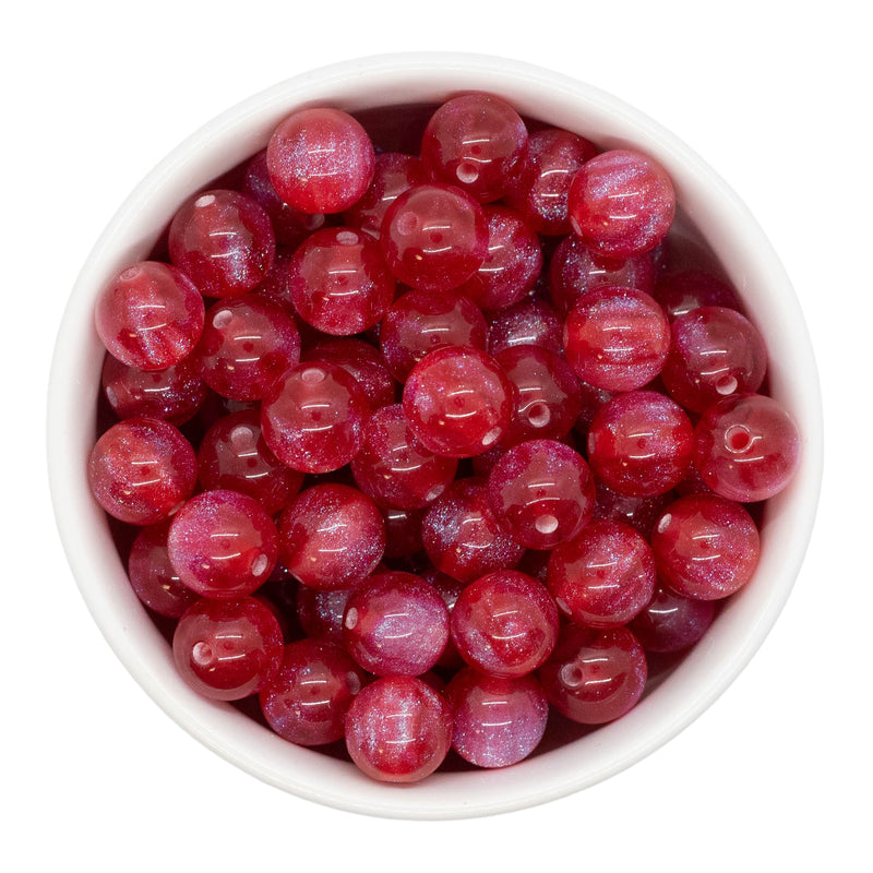 Red Cosmic Glitter Beads 12mm (Package of 20)