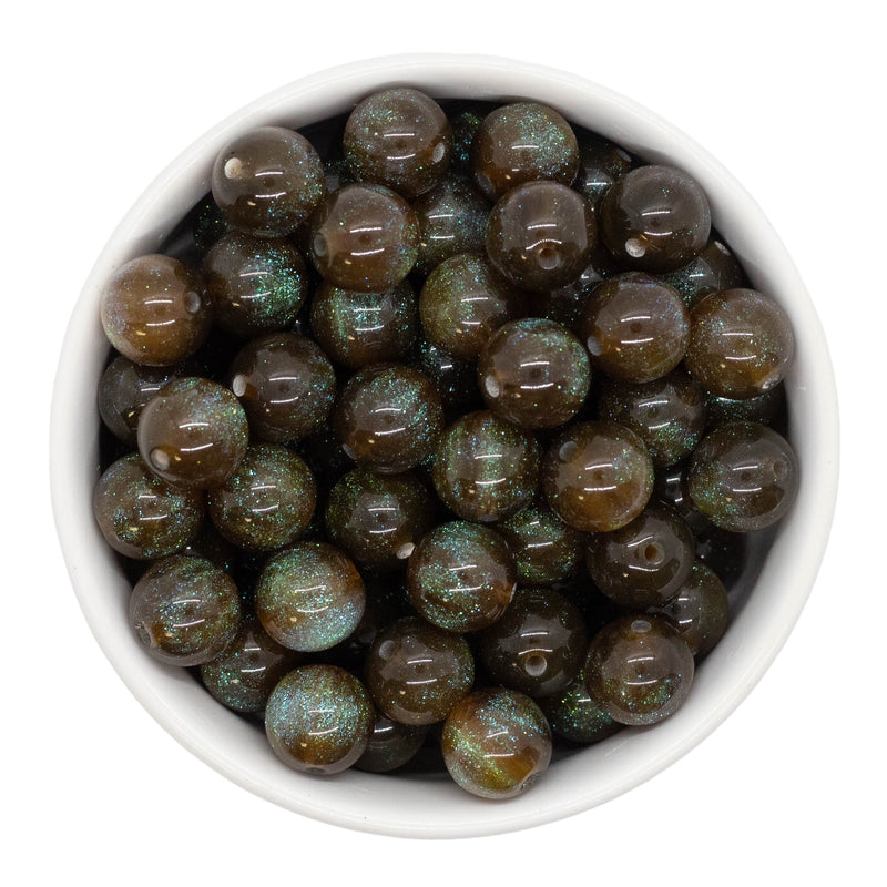 Brown Cosmic Glitter Beads 12mm (Package of 20)