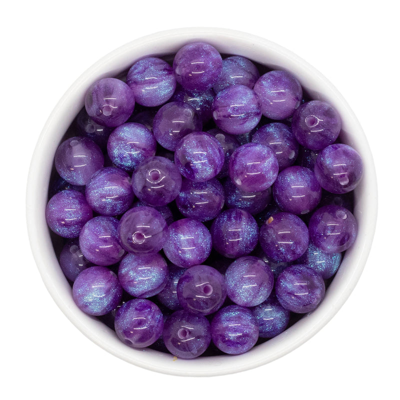 Violet Cosmic Glitter Beads 12mm (Package of 20)