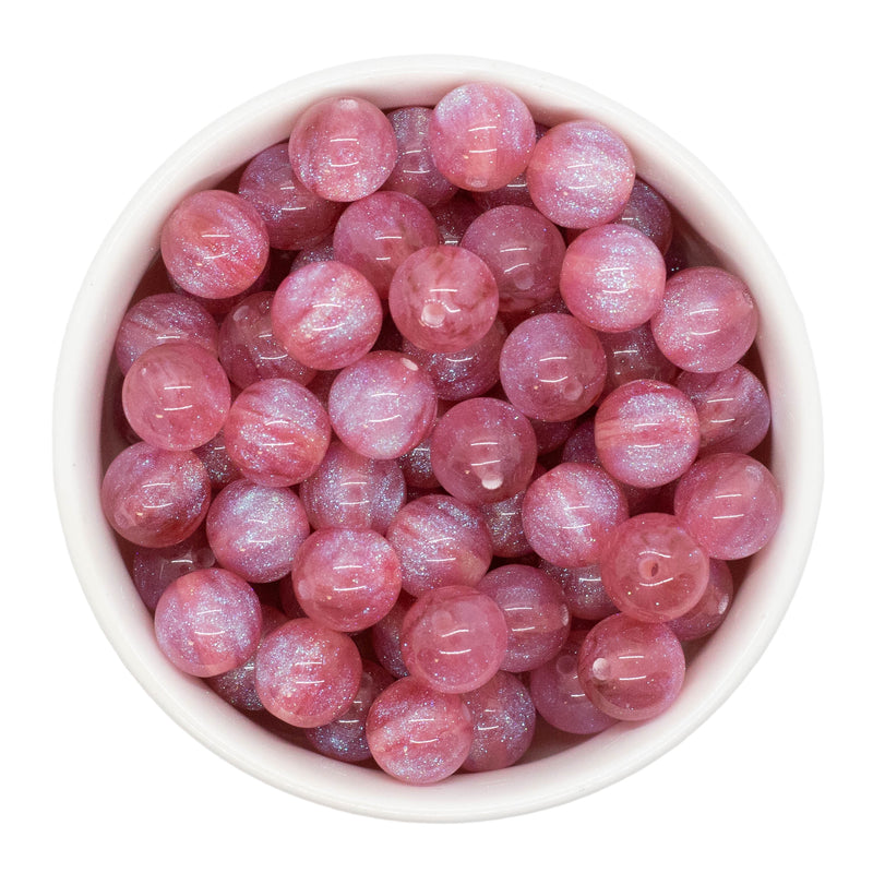 Mauve Cosmic Glitter Beads 12mm