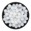 White Cosmic Glitter Beads 12mm (Package of 20)