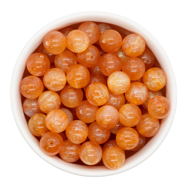 Orange Cosmic Glitter Beads 12mm (Package of 20)