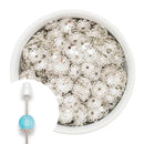 Silver Scalloped Bead Cradle for 12mm Beads 12.3x3.3mm (Package of 20)