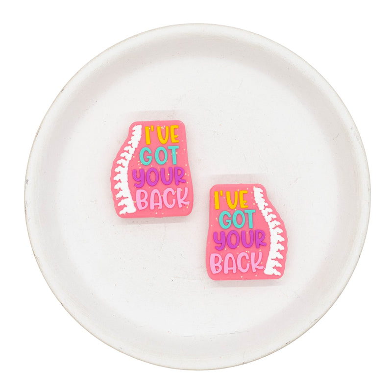 I've Got Your Back Spine Silicone Focal Bead 29x25mm (Package of 2)