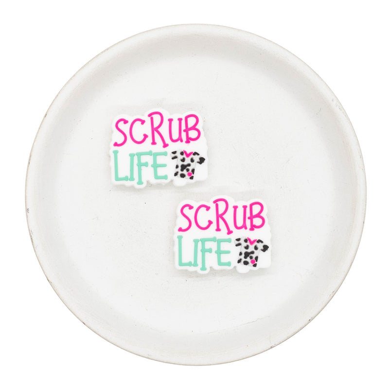 Scrub Life Silicone Focal Bead 24x30mm (Package of 2)