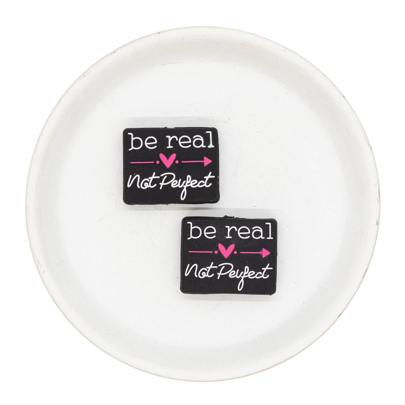 Be Real Not Perfect Silicone Focal Bead 22x28mm (Package of 2)