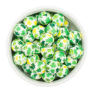 Shamrock Overlay Printed Silicone Beads 15mm