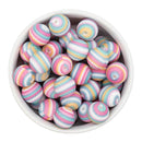 Pastel Swirl Printed Silicone Beads 15mm