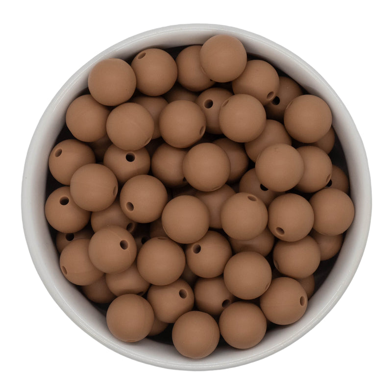 Latte Silicone Beads 12mm (Package of 20)