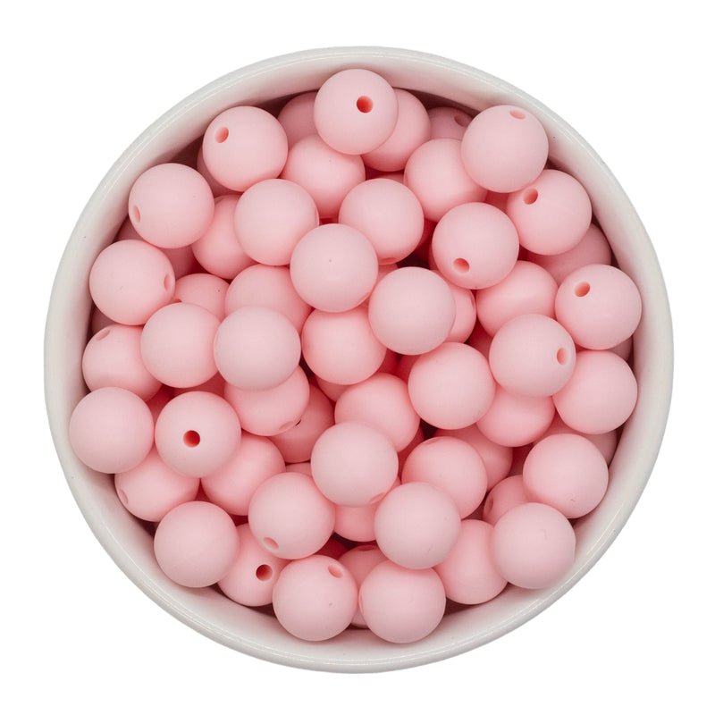 Powder Pink Silicone Beads 12mm (Package of 20)
