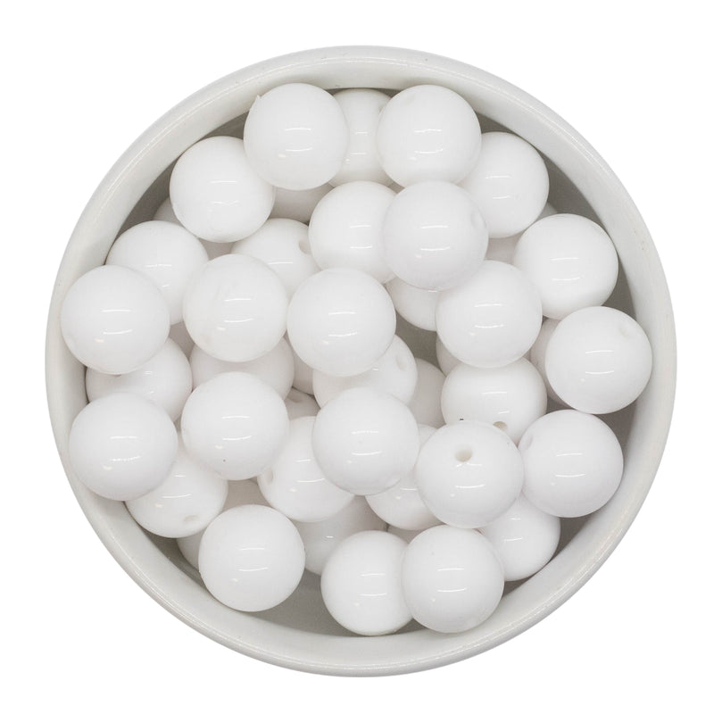 Pure White High Shine Silicone Beads 15mm (Package of 10)