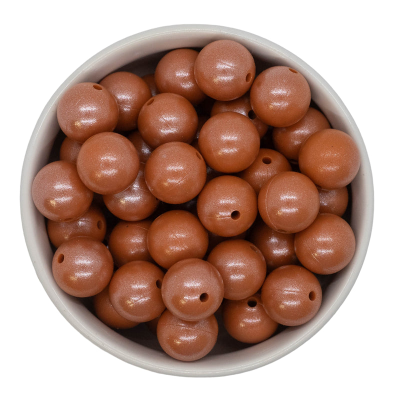 Cinnamon Shimmer Silicone Beads 15mm (Package of 10)