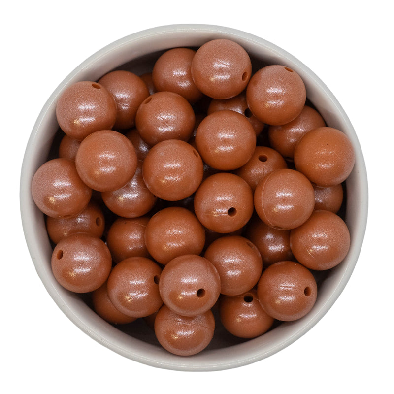 Cinnamon Shimmer Silicone Beads 15mm