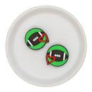 Love Football Silicone Focal Bead 28mm (Package of 2)