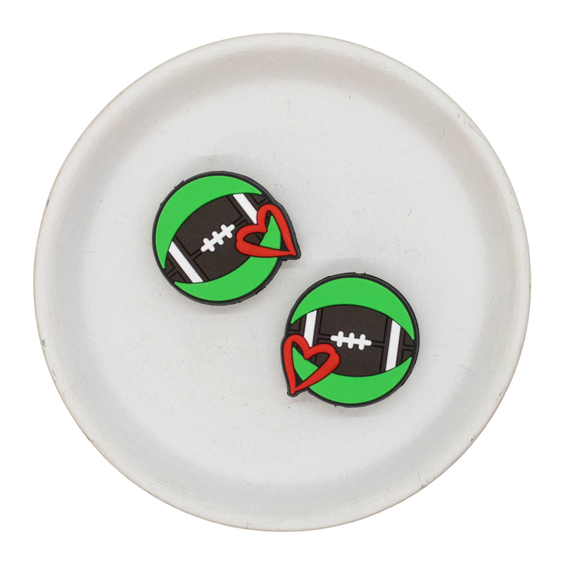 Love Football Silicone Focal Bead 28mm