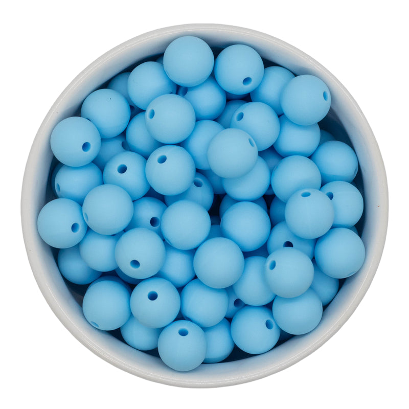 Baby Blue Silicone Beads 12mm (Package of 20)