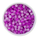 Fuchsia & Clear Duo Crackle Beads 8mm (Package of Approx. 50 Beads)