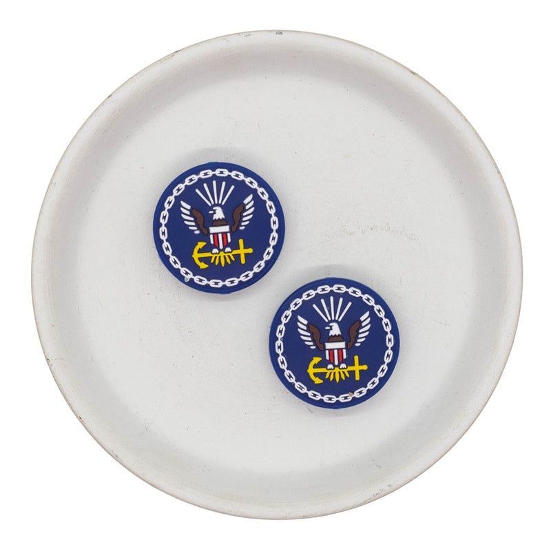 Navy Silicone Focal Bead 28mm (Package of 2)