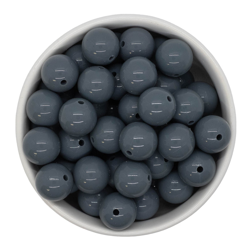 Fossil Grey High Shine Silicone Beads 15mm (Package of 10)