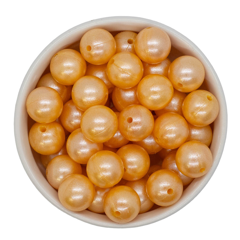Gold Shimmer Silicone Beads 15mm (Package of 10)