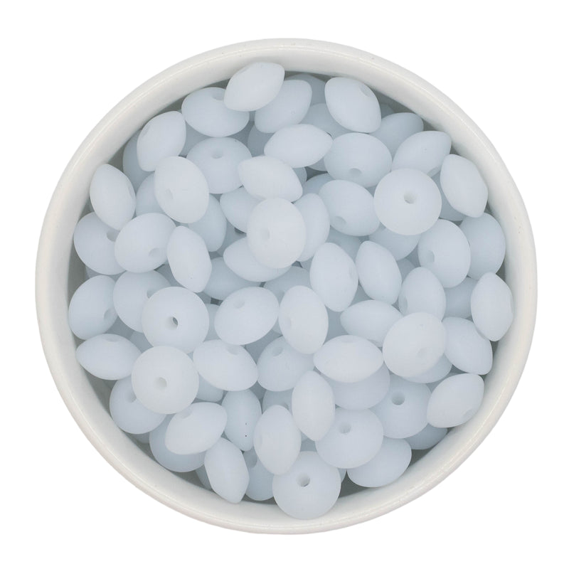 Glow in the Dark Neon Bright White Silicone Lentil Beads 7x12mm (Package of 20)