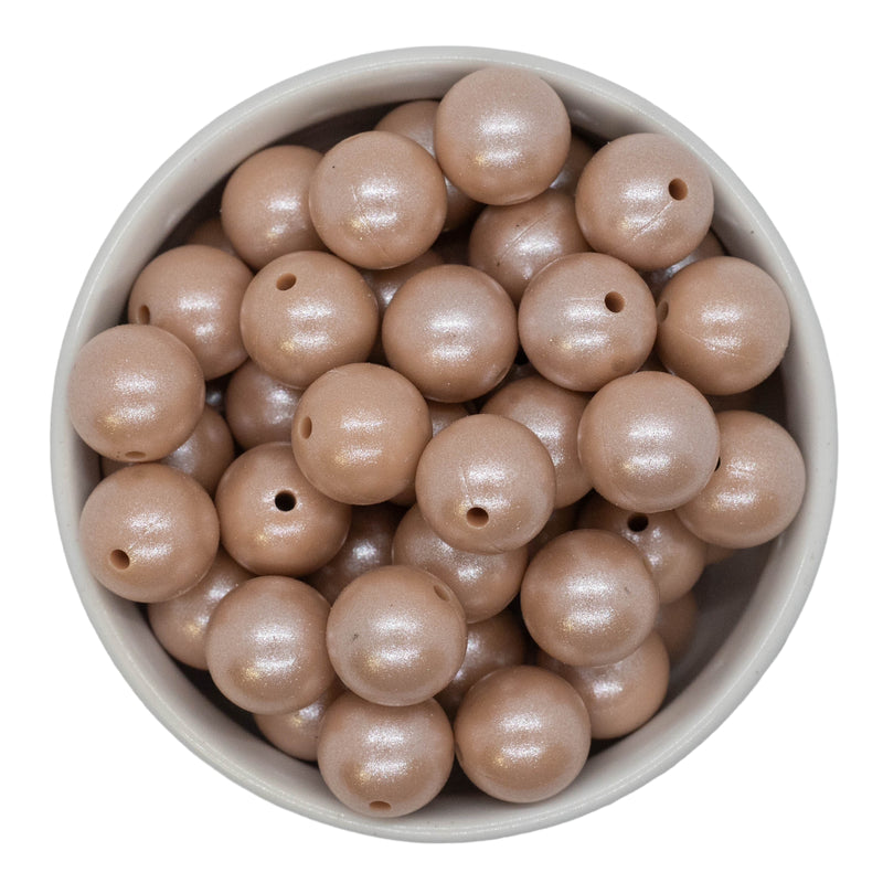 Champagne Shimmer Silicone Beads 15mm (Package of 10)