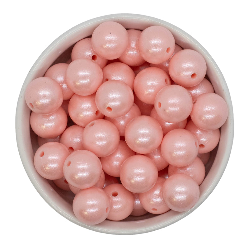 Barely Pink Shimmer Silicone Beads 15mm