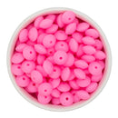 Glow in the Dark Neon Light Pink Silicone Lentil Beads 7x12mm (Package of 20)