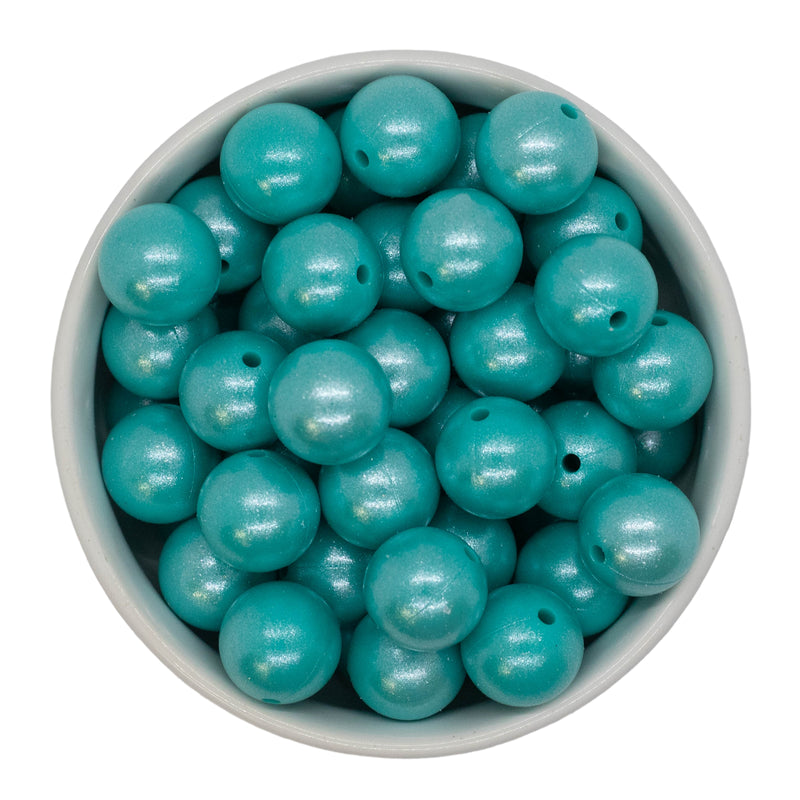 Robin Egg Shimmer Silicone Beads 15mm (Package of 10)