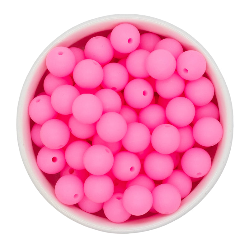 Glow in the Dark Neon Light Pink Silicone Beads 12mm (Package of 20)