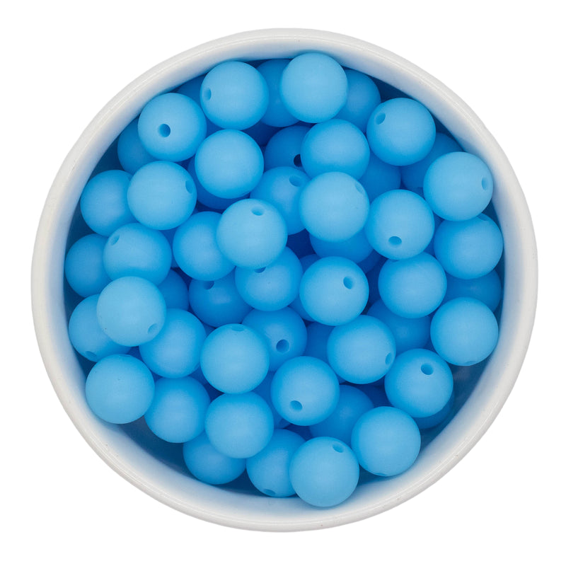 Neon Electric Blue Glow in the Dark Silicone Beads 12mm (Package of 20)