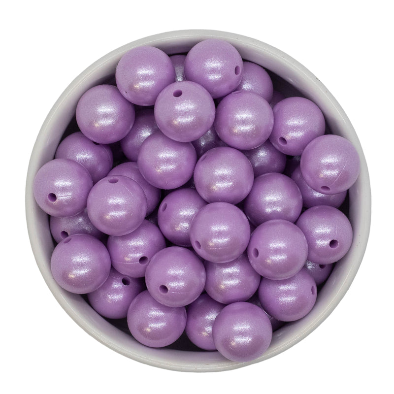 Lilac Shimmer Silicone Beads 15mm (Package of 10)