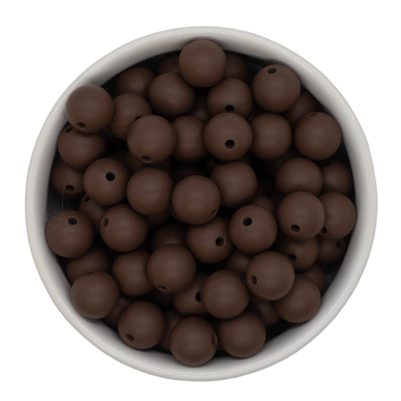 Brown Silicone Beads 12mm (Package of 20)