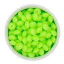 Glow in the Dark Neon Light Green Silicone Lentil Beads 7x12mm (Package of 20)