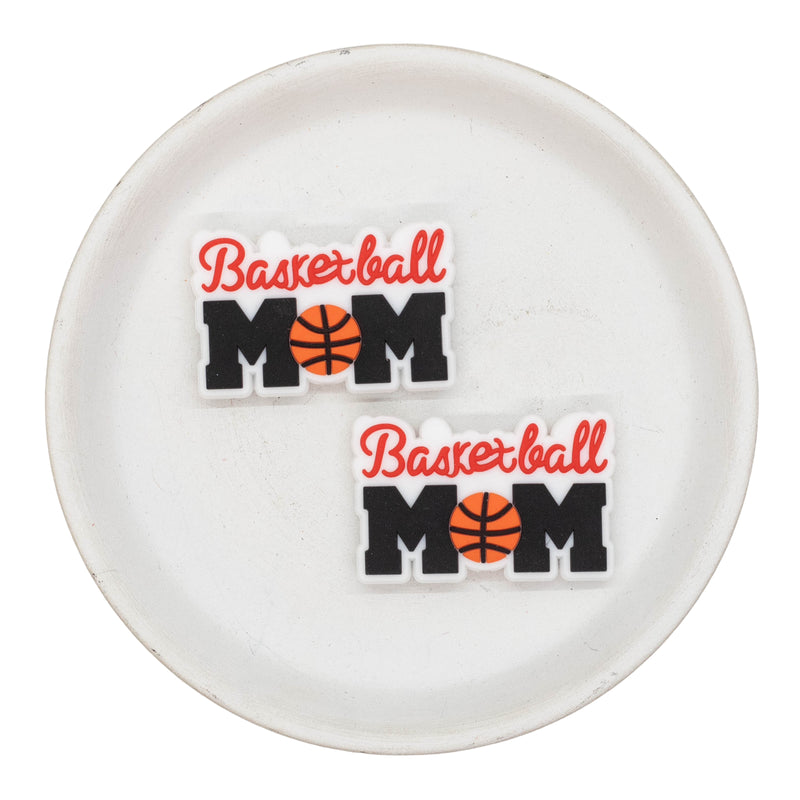 Basketball Mom Silicone Focal Bead 39x24mm (Package of 2)