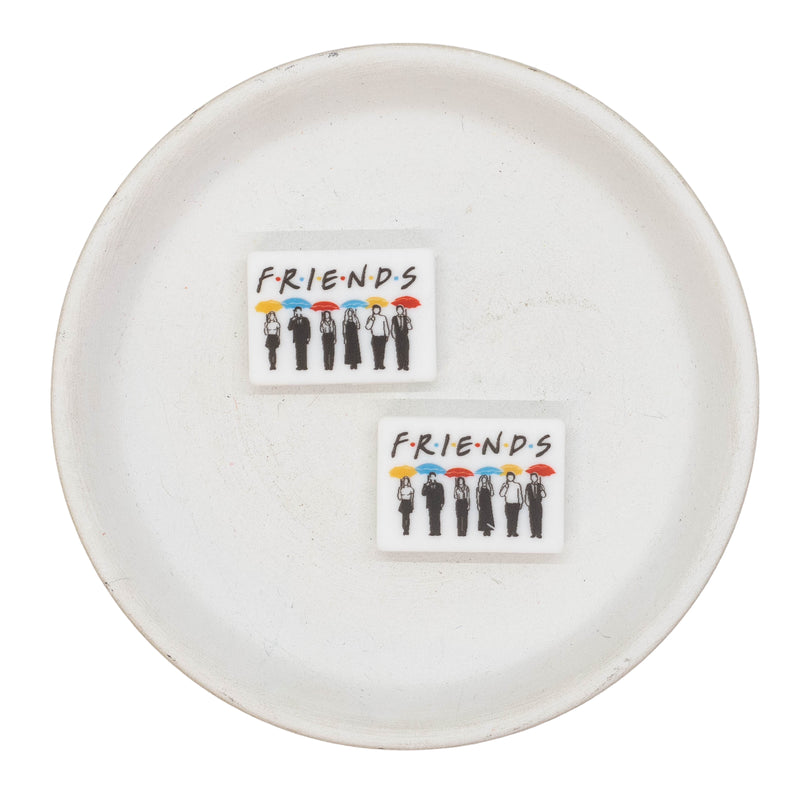 Printed Friends Silicone Focal Bead 20x28mm (Package of 2)