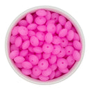Glow in the Dark Neon Hot Pink Silicone Lentil Beads 7x12mm (Package 20)