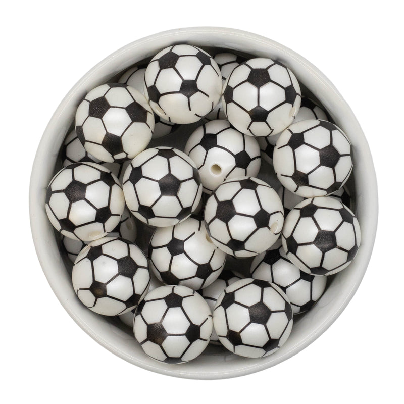 Soccer Printed Beads 20mm (Package of 10)