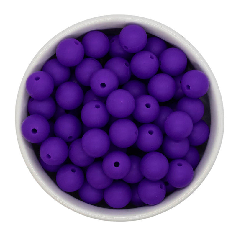 Violet Silicone Beads 12mm