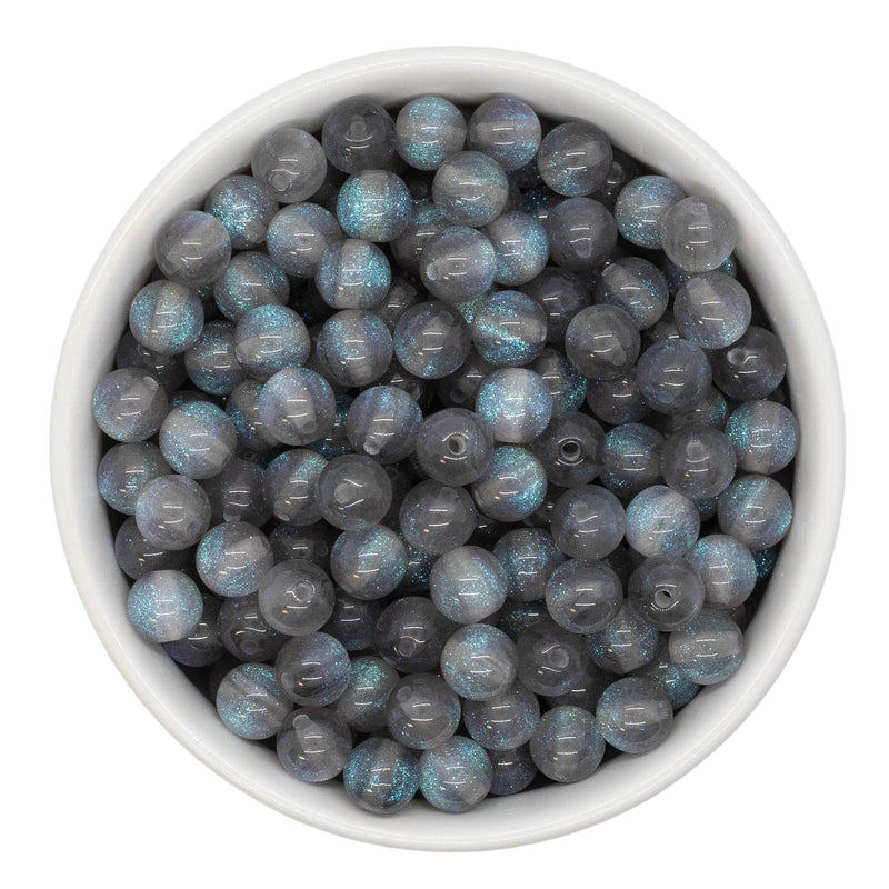 Grey Cosmic Glitter Beads 8mm (Package of Approx. 50 Beads)