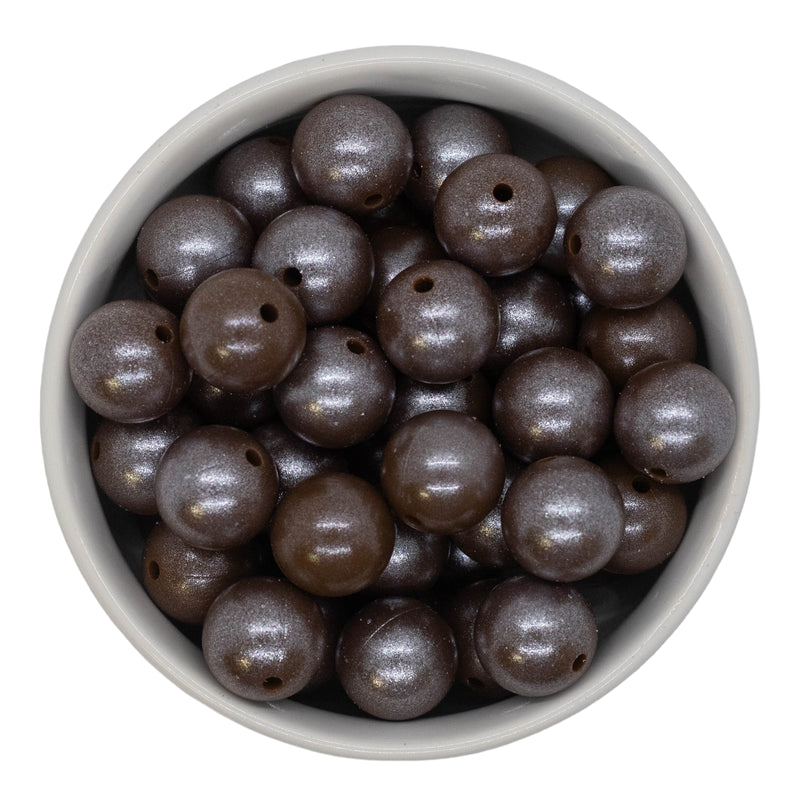 Brown Shimmer Silicone Beads 15mm (Package of 10)