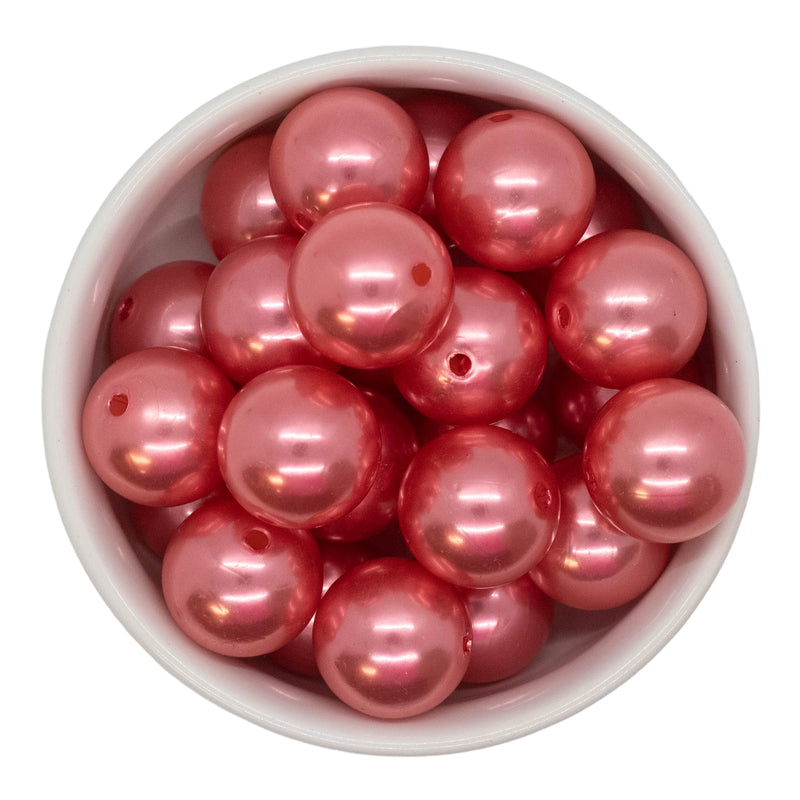 Bright Coral Pearl Beads 20mm