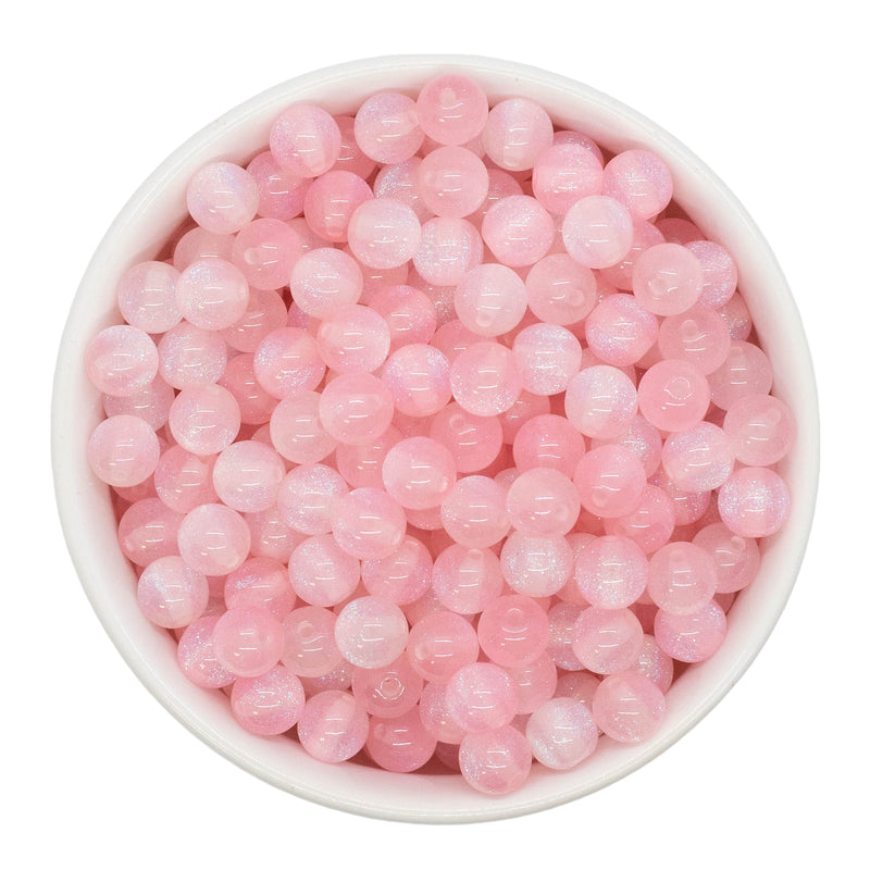 Light Pink Cosmic Glitter Beads 8mm (Package of Approx. 50 Beads)