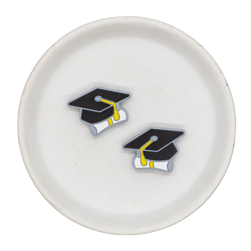 Graduation Hat & Diploma Silicone Focal Bead 31x23mm (Package of 2)