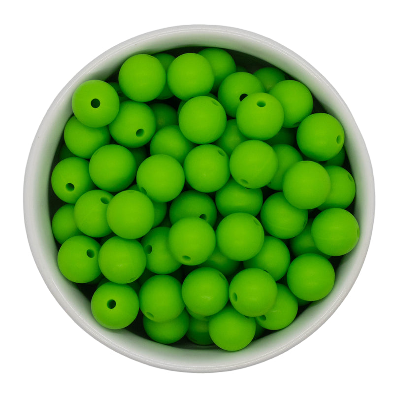 Lime Green Silicone Beads 12mm (Package of 20)