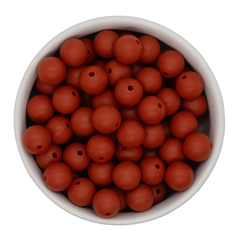 Cinnamon Silicone Beads 12mm (Package of 20)
