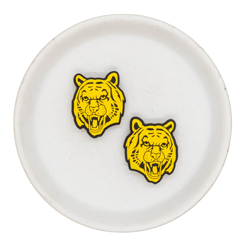 Roaring Tiger Silicone Focal Bead 31x26mm (Package of 2)