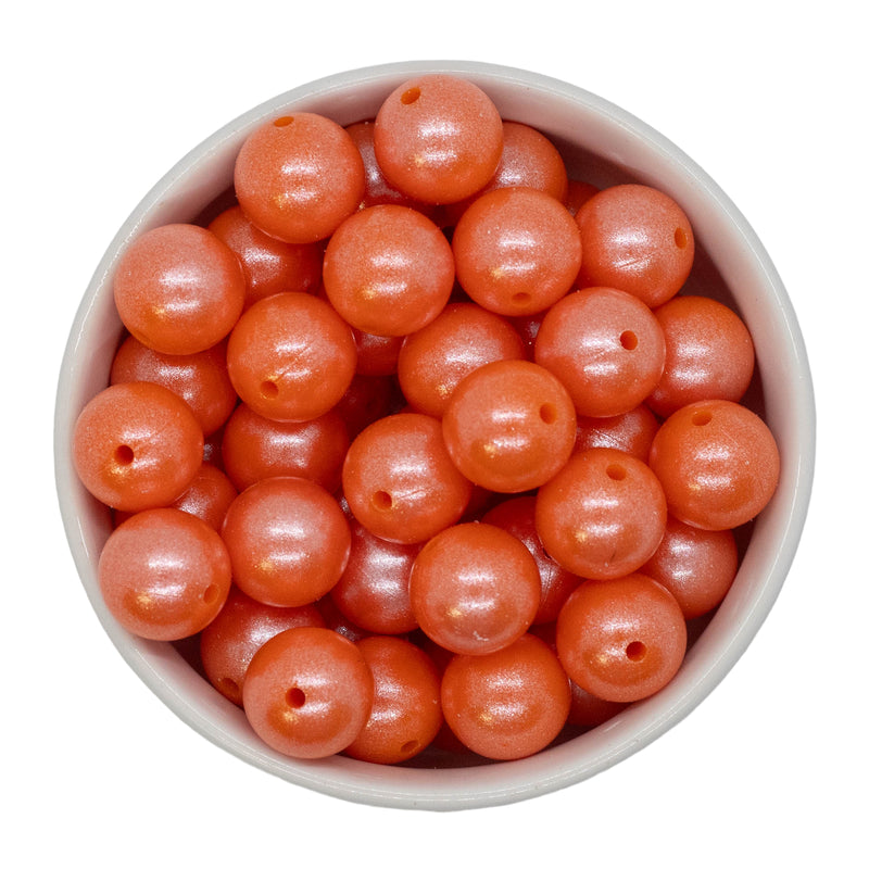 Orange Shimmer Silicone Beads 15mm